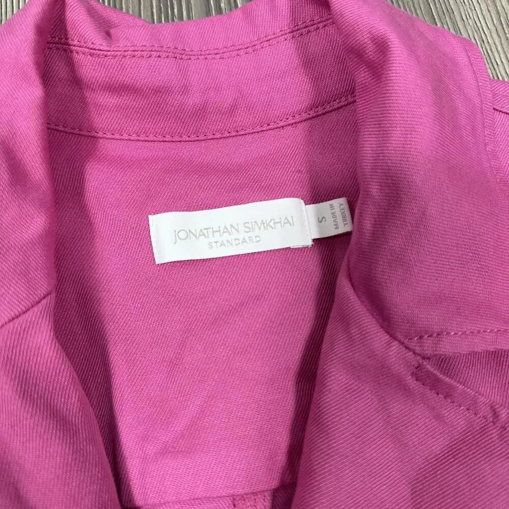 Jonathan Simkhai Hot Pink‎ Sleeveless Carlotta Utility Pink Romper